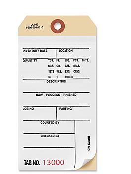 2-Part Inventory Tags - Carbonless, #13000 - 13499 S-2937-13000