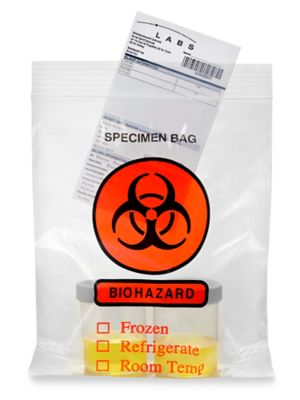 Formalin Storage Bags, Zip-Close Biohazard Specimen Bags, 3 mil, Saranex®,  12 x 12, case/1000