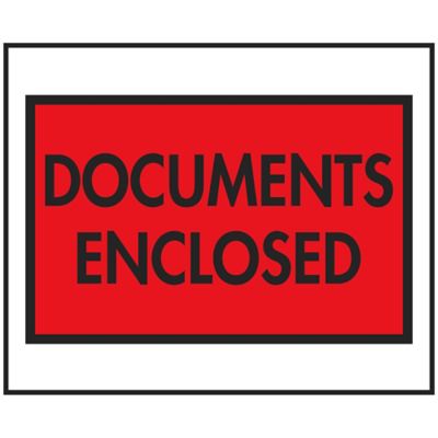Packing List Envelopes - "Documents Enclosed", Red, 4 1/2 x 5 1/2" S-2976