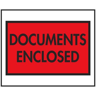 Packing List Envelopes - "Documents Enclosed", Red, 4 1/2 x 5 1/2" S-2976