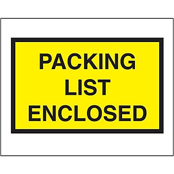 "Packing List Enclosed" Full-Face Envelopes - Yellow, 4 1/2 x 5 1/2" S-2985