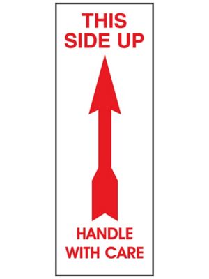 "This Side Up/Handle with Care" Label - 7 x 2 1/2"