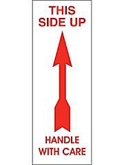 "This Side Up/Handle with Care" Label - 7 x 2 1/2"