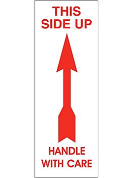 "This Side Up/Handle with Care" Label - 7 x 2 1/2" S-3002