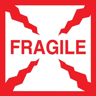 Étiquette Rouge FRAGILE en rouleau