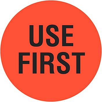 Circle Inventory Control Labels - "Use First", 2" S-3018