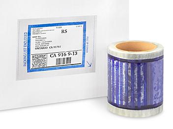 Pouch Tape - "Packing List Enclosed", 5 x 6", Blue S-3057
