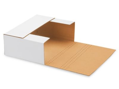 11 1/8 x 8 3/4 x 4" White Easy-Fold Mailers S-3178