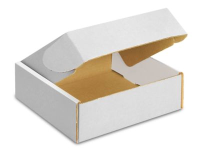 8 x 8 x 2 3/4" White Tab Locking Literature Mailers S-3183