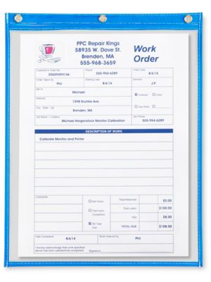 Job Ticket Holders - 12 x 15", Neon Blue S-3226BLU
