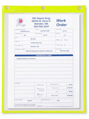 Job Ticket Holders - 12 x 15", Yellow S-3226Y