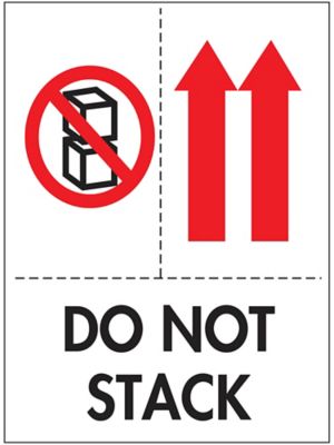 Étiquettes adhésives internationales pour manipulation sécuritaire – 3 en 1 – « Do Not Stack » – 4 x 6 po