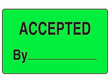 Production Labels - "Accepted by _____", 1 1/4 x 2"