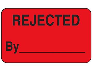 Production Labels - "Rejected by _____", 1 1/4 x 2"