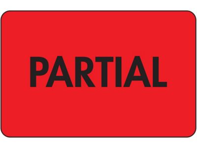 Fluorescent Shipping Labels - "Partial", 2 x 3"