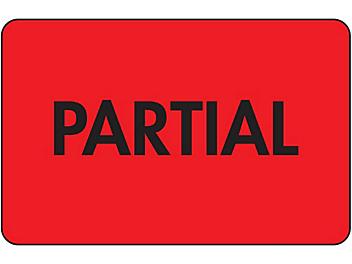 Fluorescent Shipping Labels - "Partial", 2 x 3" S-3260