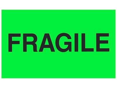 Étiquette adhésive – « Fragile », 3 x 5 po S-3262 - Uline