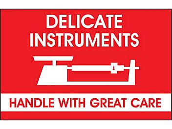 "Delicate Instruments/Handle with Great Care" Label - 3 x 5" S-3328