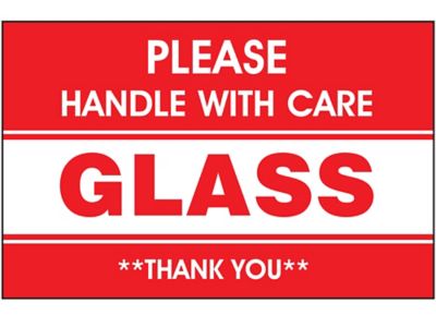 Handle With Care Glass Labels