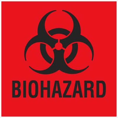 Biohazard Labels 4 x 4", Paper S3336 Uline