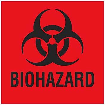 Biohazard Labels - 4 x 4", Paper S-3336