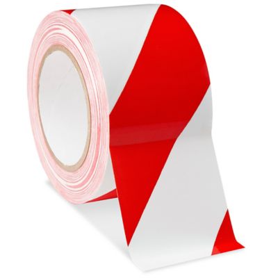 Red/White Vinyl Fire Resistant Tape - 3 Inch x 18 Yards