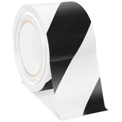 Uline Heavy Duty Vinyl Safety Tape 3" x 36 yds, White/Black S3357