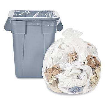 Uline Industrial Trash Liners - 40-45 Gallon, 1.2 Mil, Clear S-3369