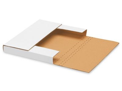 11 1/8 x 8 5/8 x 1" White Easy-Fold Mailers S-339