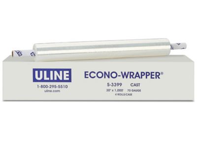 Uline Econo-Wrapper&reg; - Cast, 70 gauge, 30" x 1,000' S-3399