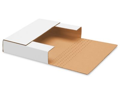 11 1/8 x 8 5/8 x 2" White Easy-Fold Mailers S-341