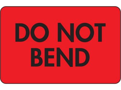 Fluorescent Shipping Labels - "Do Not Bend", 2 x 3"