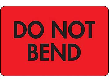 Fluorescent Shipping Labels - "Do Not Bend", 2 x 3" S-3418