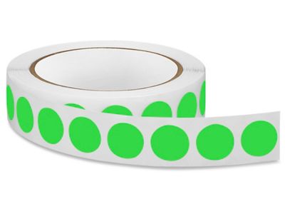Blank Inventory Circle Labels - Fluorescent Green, 3/4" S-3449G