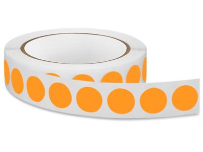 Blank Inventory Circle Labels - Fluorescent Orange, 3/4" S-3449O