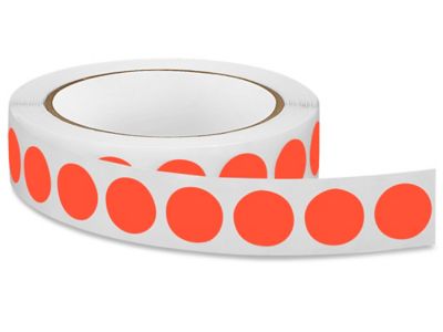 Blank Inventory Circle Labels - Fluorescent Red, 3/4" S-3449R