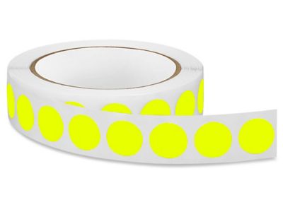 Blank Inventory Circle Labels - Fluorescent Yellow, 3/4" S-3449Y