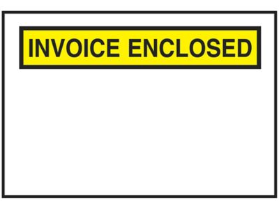 "Invoice Enclosed" Banner Envelopes - Yellow, 7 1/2 x 5 1/2" S-3470