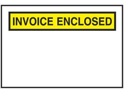 "Invoice Enclosed" Banner Envelopes - Yellow, 7 1/2 x 5 1/2"