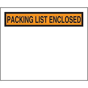 "Packing List Enclosed" Banner Envelopes - Orange, 10 x 12" S-3472