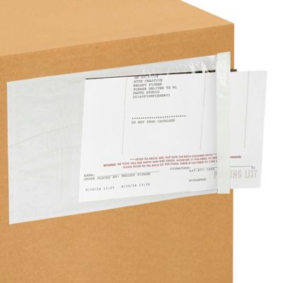 Side Loading Packing List Envelopes - Clear, 6 x 9