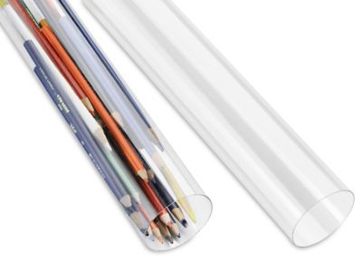 2 x 12 Clear Plastic Tube with Black End Caps (Single Tube)