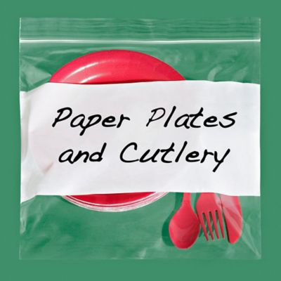 10 x 10" 2 Mil White Block Reclosable Bags S-3495