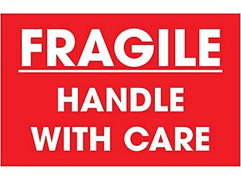 "Fragile/Handle with Care" Label - 3 x 5" S-3514
