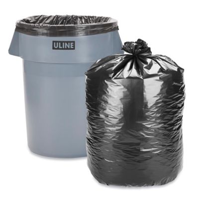 Uline Industrial Trash Liners - 44-55 Gallon, 2.5 Mil, Black S-3528