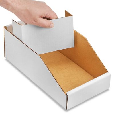 Corrugated Cardboard Bin Dividers, 6, White, Case Of 100, For