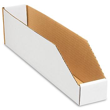 White Corrugated Parts Bins - 3 x 18 x 4 1/2" S-3543