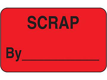 Production Labels - "Scrap by _____", 1 1/4 x 2"