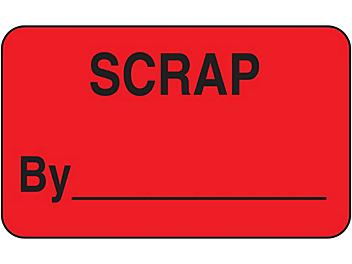 Production Labels - "Scrap by _____", 1 1/4 x 2" S-3548