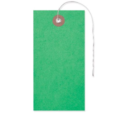 【LMR】 SYMBOLE LOGO TYVEK STRINGBAG Tyvek® Tags - #5, Pre-wired, Green S-3552GPW - Uline
